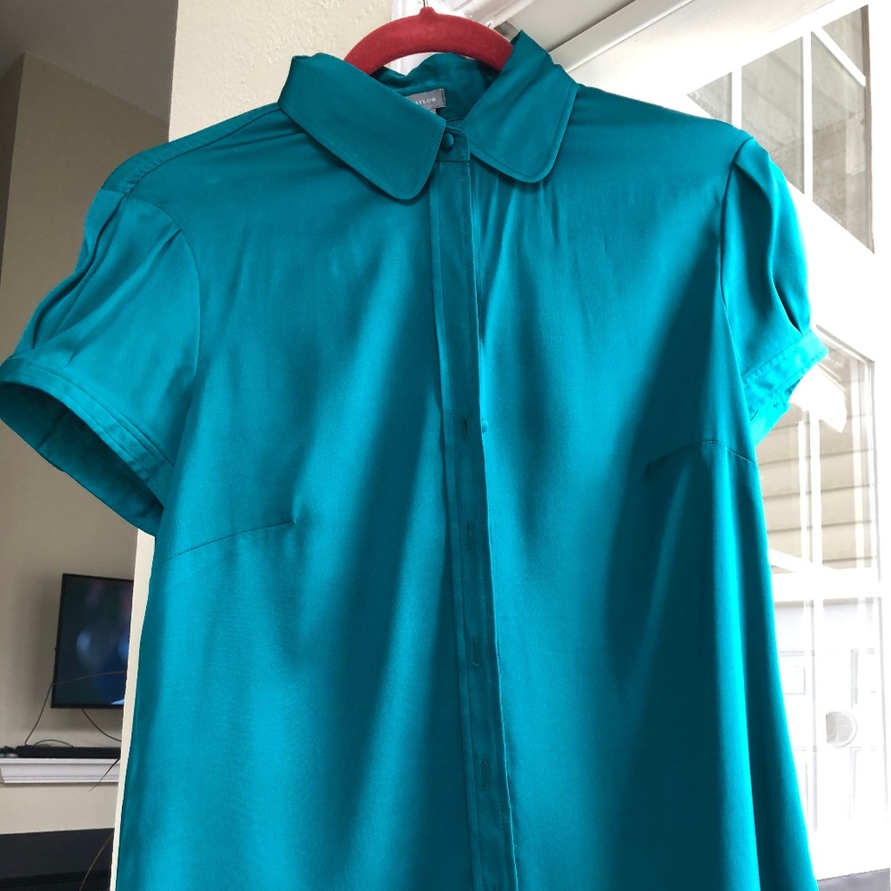 Teal Silk Blouse